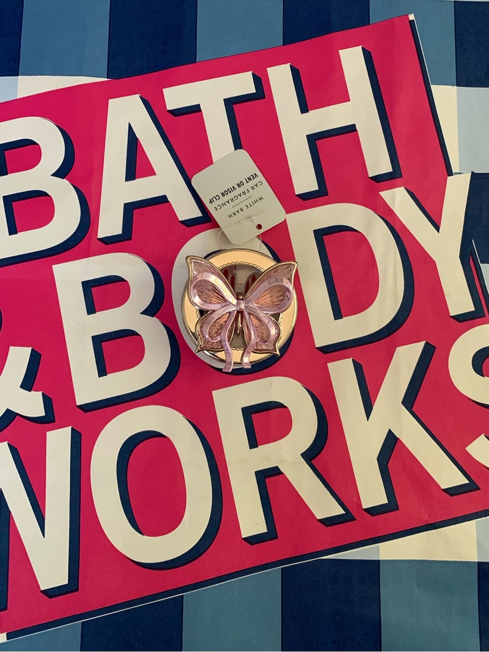 NWT Bath & Body Works Bowterfly Car Vent/Visor Clip